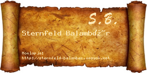 Sternfeld Balambér névjegykártya